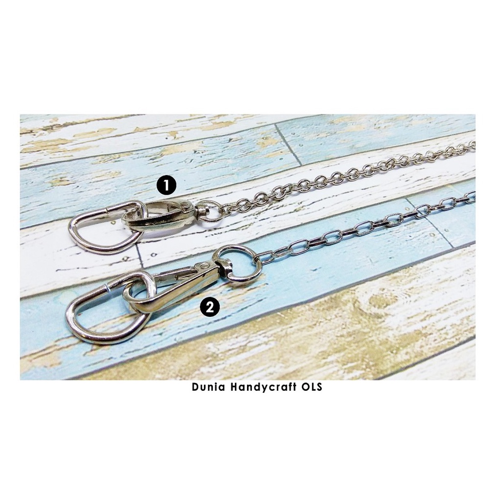 

PRAKTIS Rantai Tas Silver Donat 6 mm Persegi 8 mm Panjang 115 cm