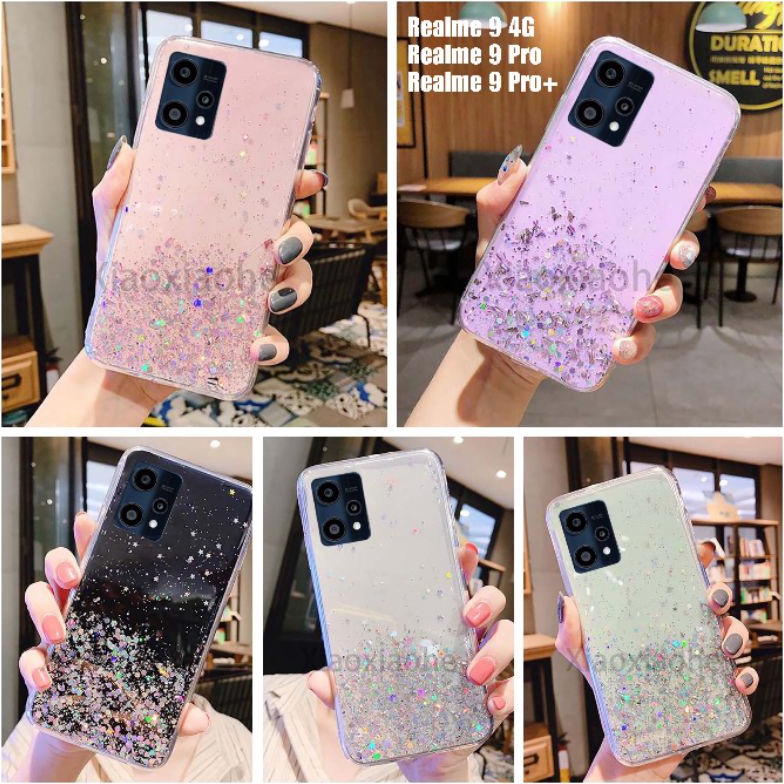 2 IN 1 Realme 9 4G Realme 9 Pro Realme 9 Pro Soft Case Tpu Bahan Premium Glitter Glossy