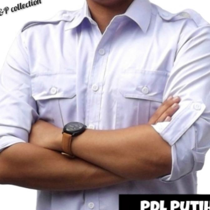 KP8 Enzino Seragam PDH Lengan Panjang  Baju Seragam PDL Pria Lengan Panjang  Kemeja PDL Putih  Kemej