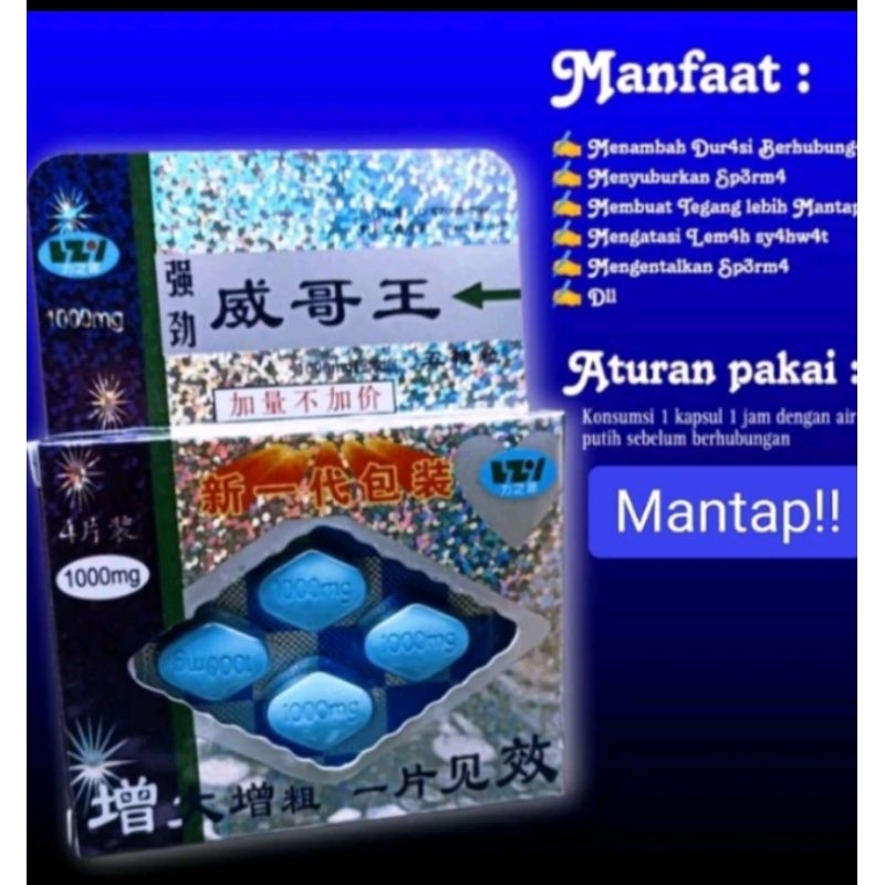 PIL BIRU Obat Stamina kuat pria Original 100% TOP CER AMPUH (kuat sampai pagi) obat kuat kapsul