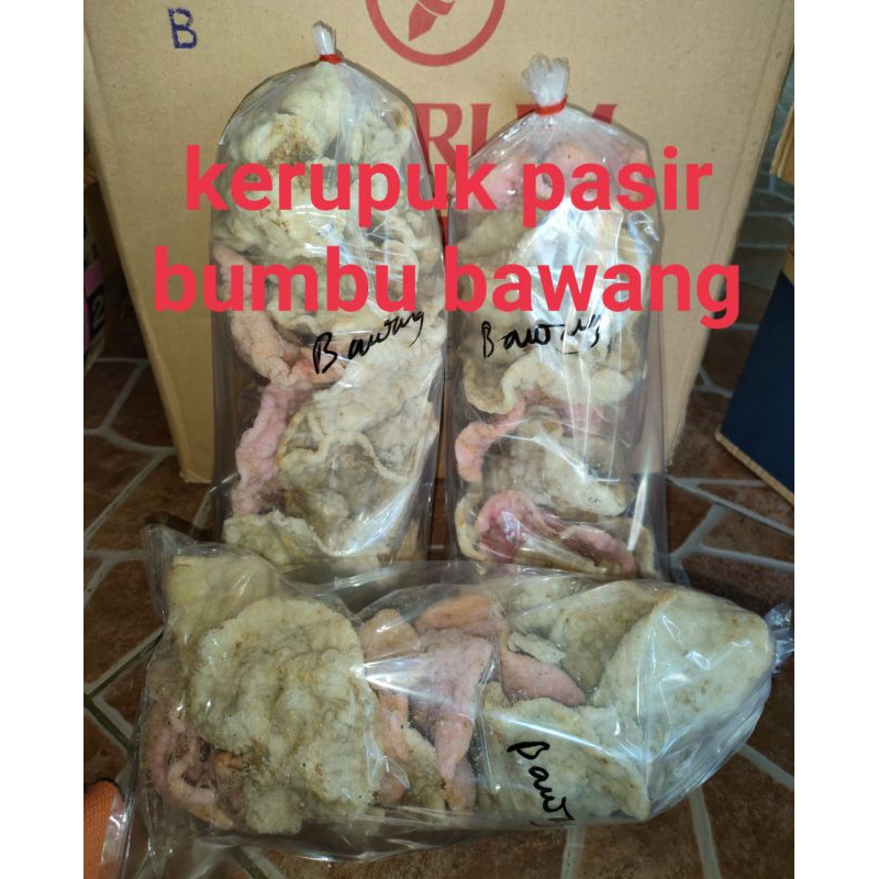 

KERUPUK PASIR BUMBU BAWANG. ( 3 PCS ) Free Kardus.