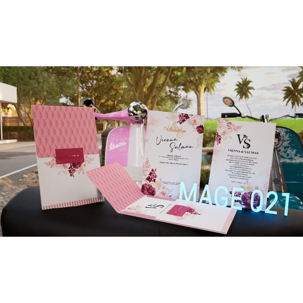 Undangan pernikahan blanko mage 21 nikah wedding murah unik elegan harga ukuran plastik