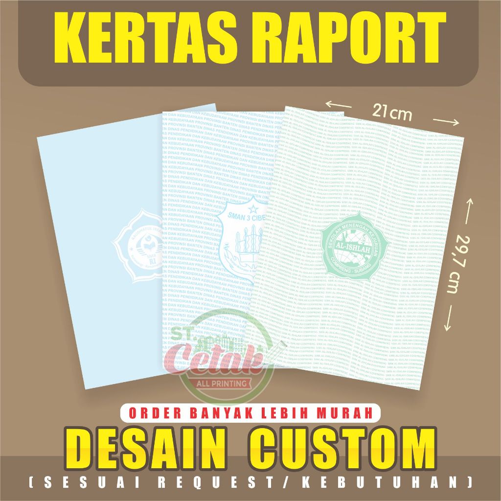

Kertas Raport A4 | HVS 80gsm | Cetak : SATU WARNA