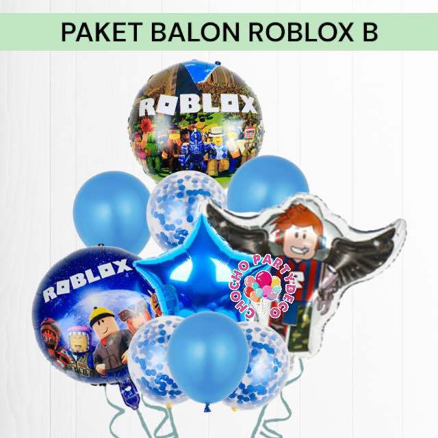 Paket Balon ROBLOX B / Dekorasi Ulang Tahun Roblox / Balon Foil Roblox