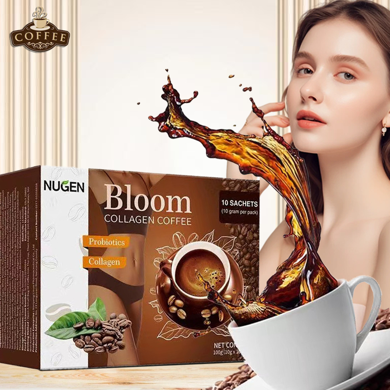 

Bloom Collagen Coffee Robusta Collagen Coffee Lnstant Coffee Original Collagen Drink Slim Detox One Box With Ten Bags 100gr COD