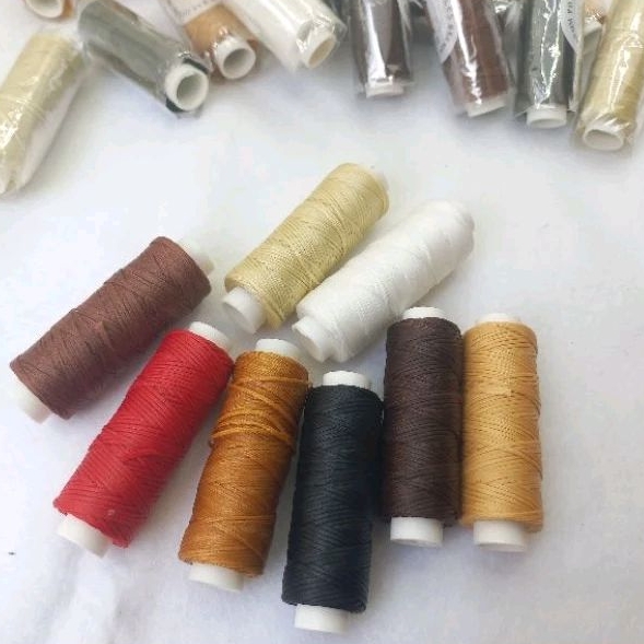 Benang Jahit Kerajinan Kulit Galaces Flat Polyester Waxed Thread 0.8mm 30m