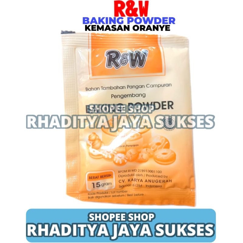 

Rajawali R&W RW Baking Powder Kemasan Oranye 15g