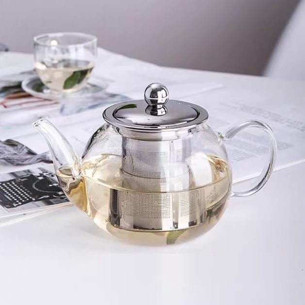 Teko Kaca Boron Dengan Saringan Unik 600ml