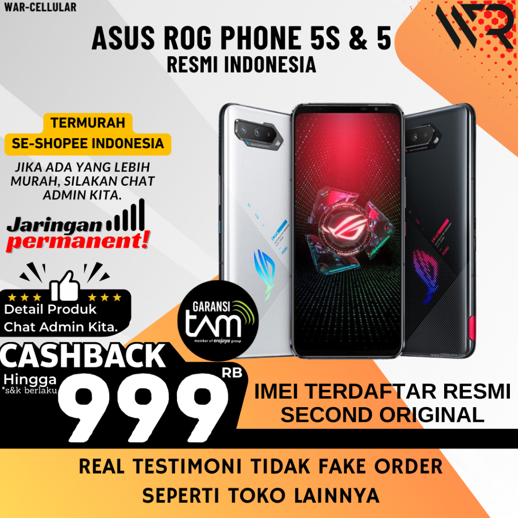 TAM | ASUS ROG PHONE 5s 5 8/128GB GARANSI RESMI INDONESIA