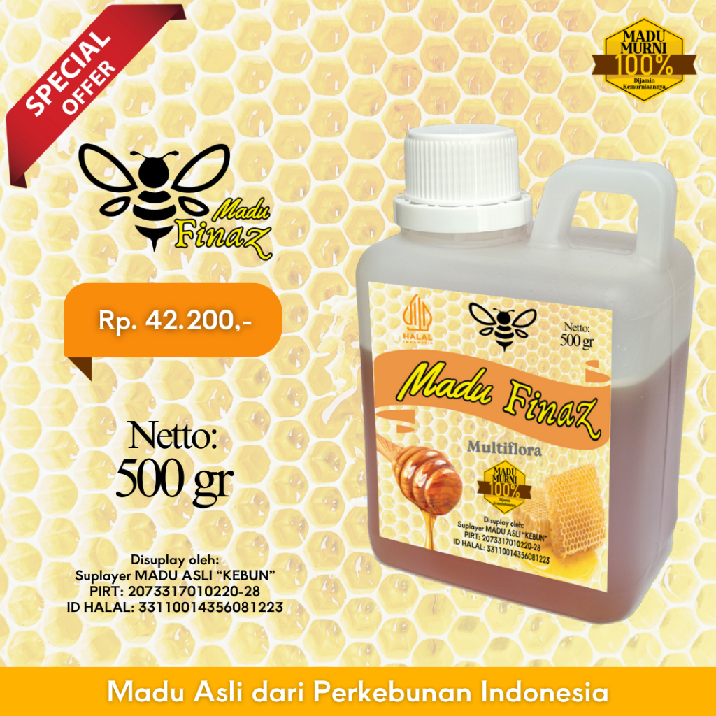 

Madu Murni Finaz 500gr - Madu asli dari perkebunan Indonesia