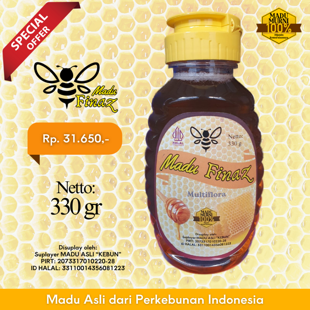 

Madu Murni Finaz 330gr - Madu asli dari perkebunan Indonesia