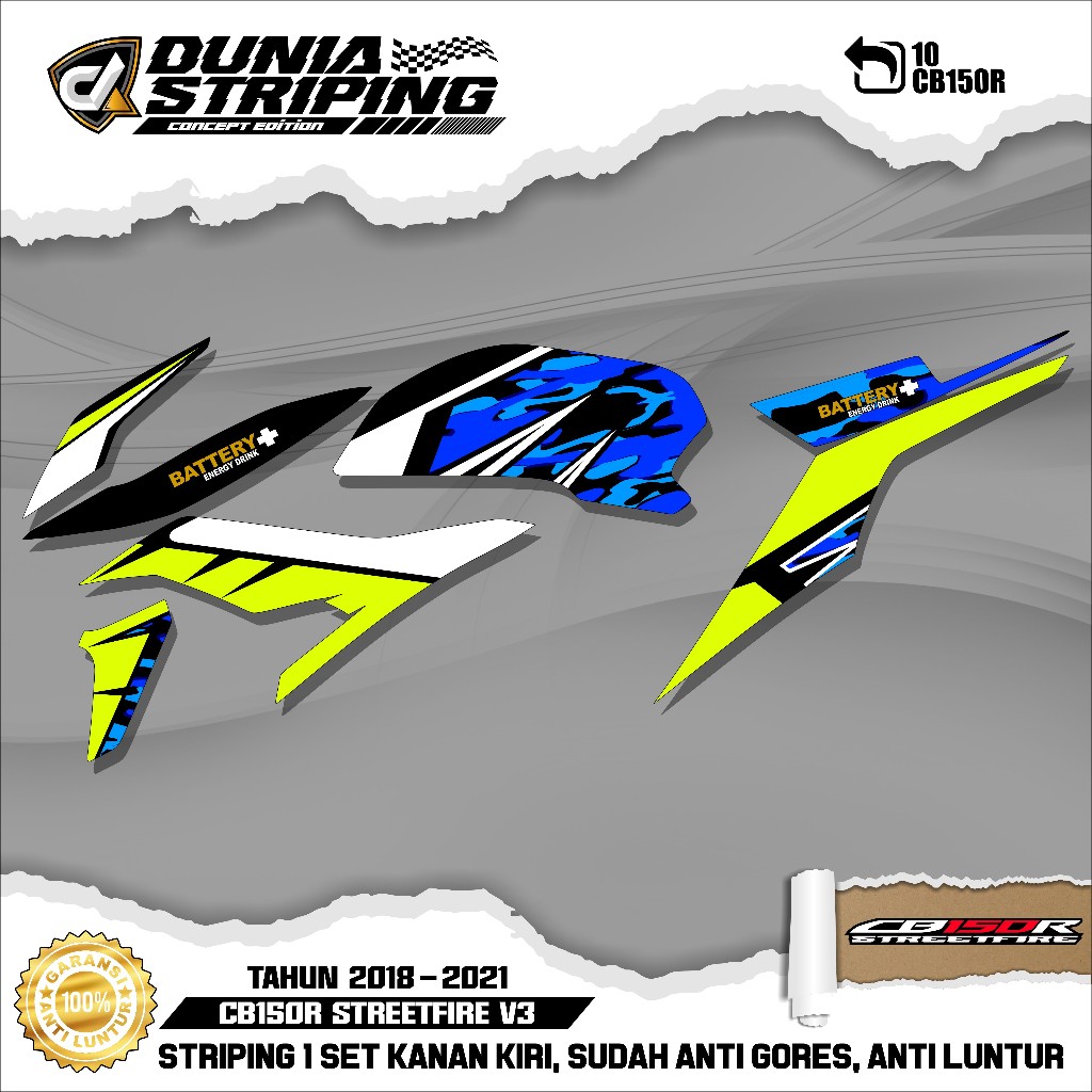 Striping Stiker Lis Variasi CB150R NEW Streetfire 2018/2019/2020