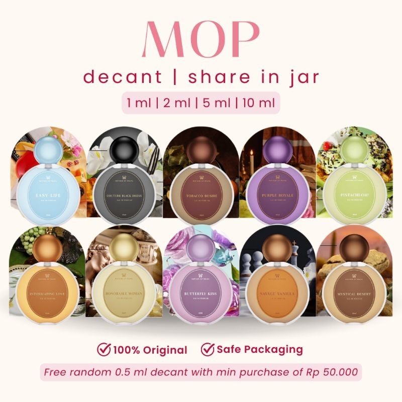 [DECANT / SHARE IN JAR] MOP - Mystical Desert, Tobacco Desire, Pistachi-oh, Couture Black Dress, Int
