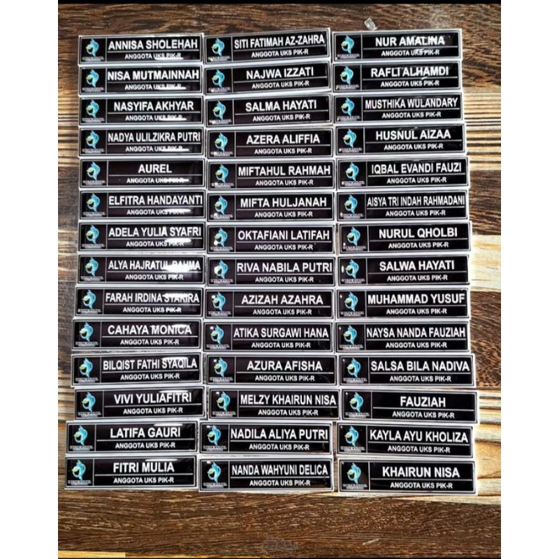 

Name Tag atau pin nama di dada penjepit peniti maupun magnet