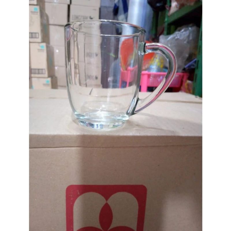 Gelas kopi IMG glassware/ gelas kopi gagang kaca isi 6 pcs