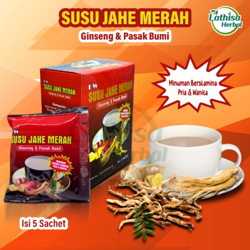 

Susu Jahe Merah Pasak bumi Gingseng Stamina Pria wanita 1 Box