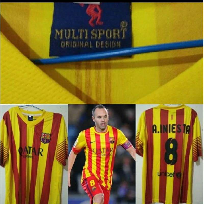 Jersey KW lokal Barcelona Away third 2013 A. INIESTA #8 vendor Multisport jersey bola murah. jersey 