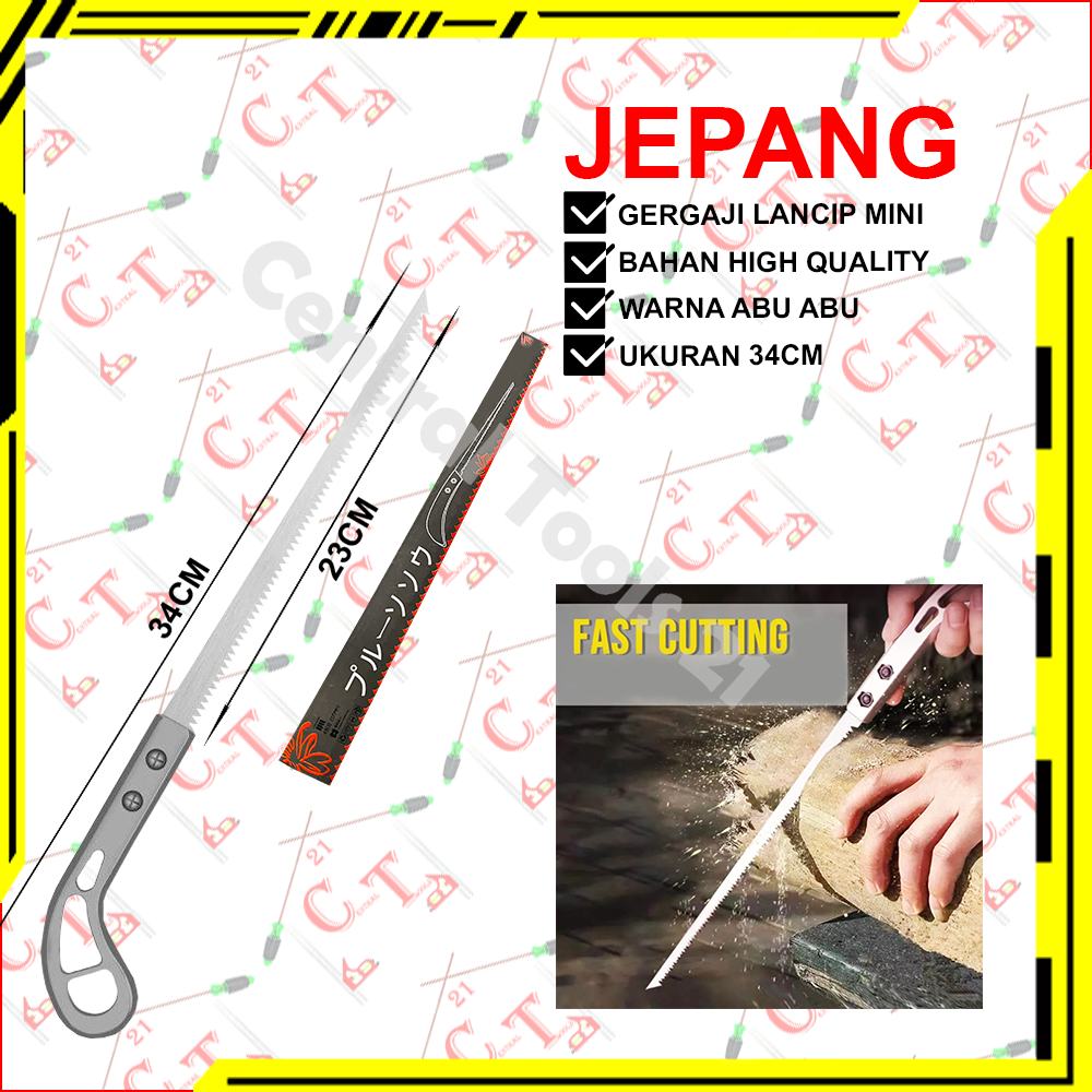 Gergaji Kayu Mini Lancip 34Cm / Gergaji Dahan Pohon Ranting Bonsai