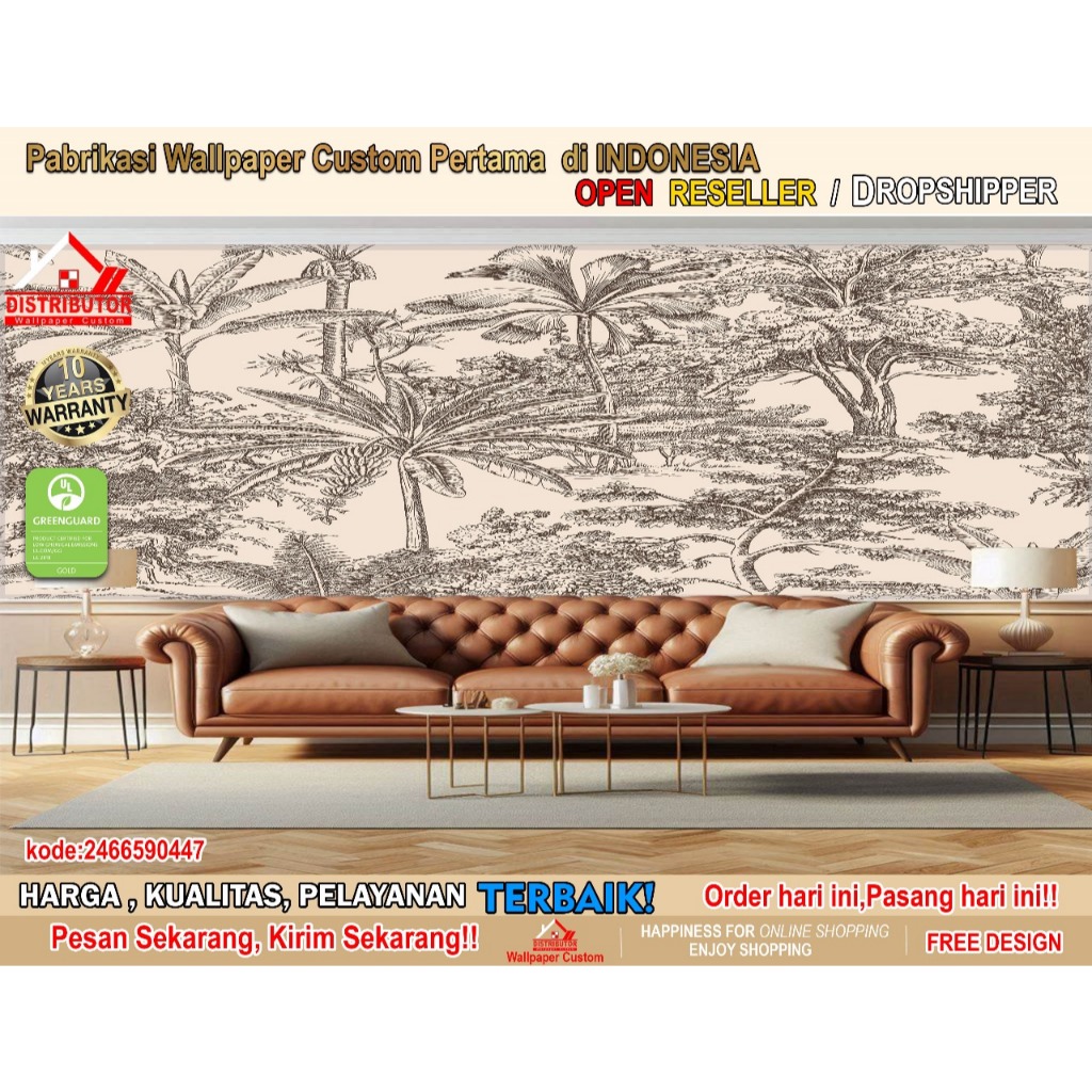 Wallpaper Dinding Custom 3D Vintage | Wallpaper Hutan | Wallpaper Dinding | Wallsticker | Wallpaper 
