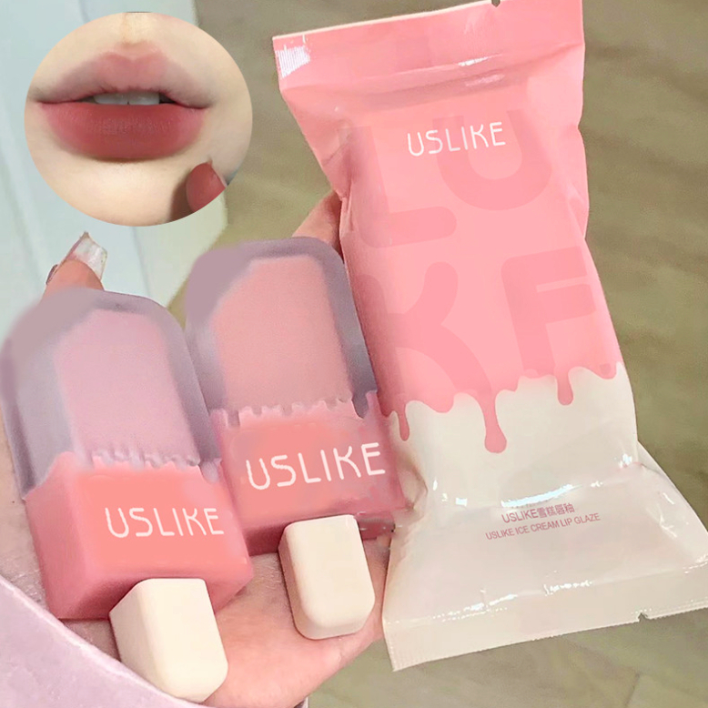 USLIKE Ice Cream Lipstick Korean Es Krim Lip Glaze Matte Lip Gloss Velvet Lipstik XX168