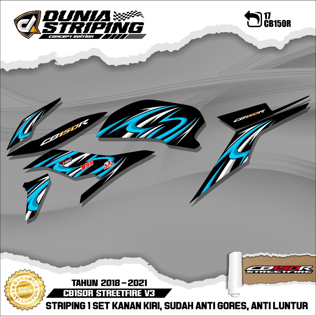 Striping Stiker Lis Variasi CB150R NEW Streetfire 2018/2019/2020