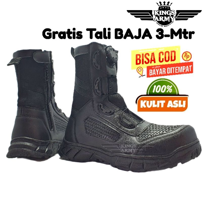 Sepatu PDL Tali Putar Kulit Asli Sapi Merk Kings Army Type KA-023