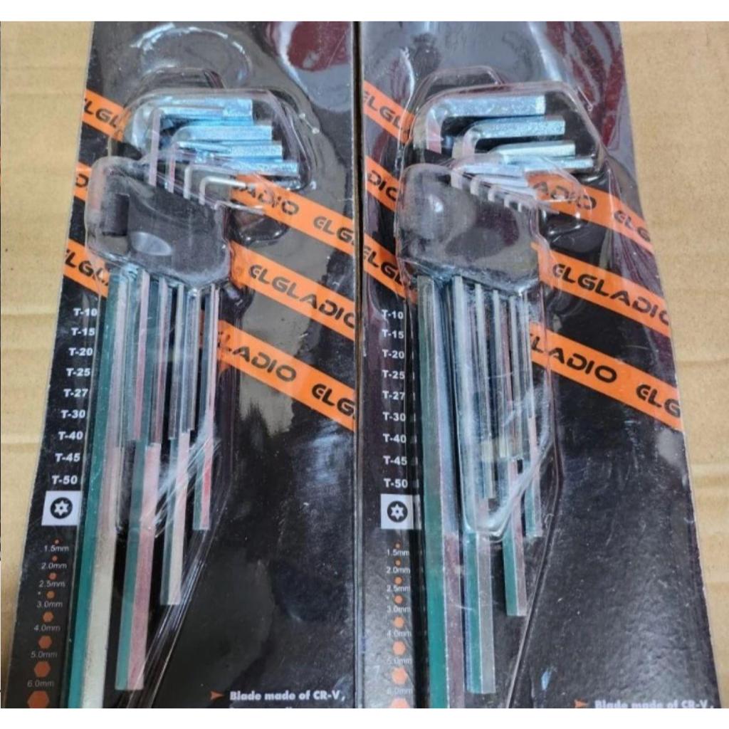 Kunci L Segi 6 Panjang CR-V Set 9 Pcs Elgladio / Kunci L Hex Crv
