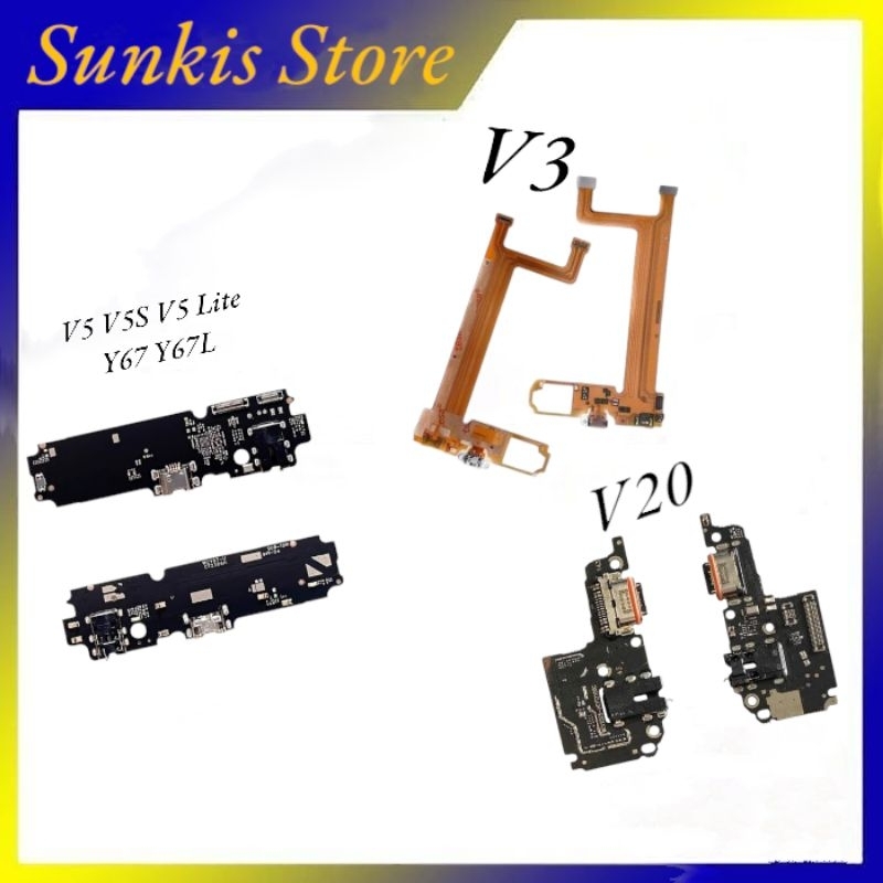 Konektor Charger Flexible Vivo V3 V20 V5 V5S V5 Lite Y67 Y67L Papan Cas PCB Board Charger