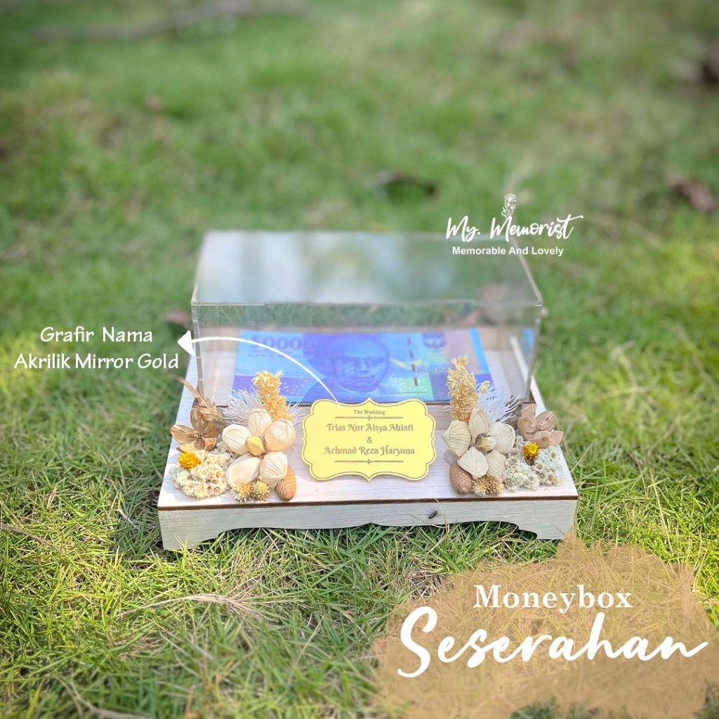 Money Box / Penyimpanan Kotak Money Mahar Seserahan Bahan Plywood Akrilik Rustic