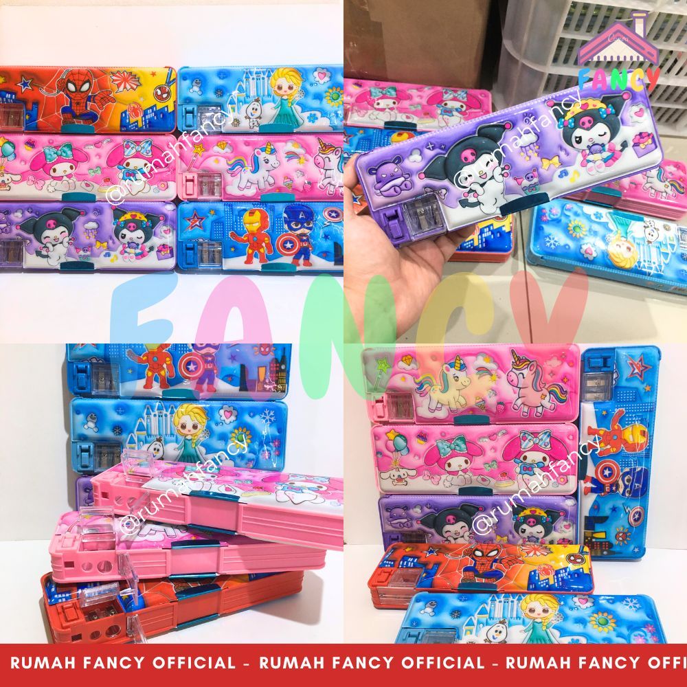 

[FREE DUS + BUBBLE] Kotak Pensil Magnet PREMIUM / Tempat Pensil GP-65092 / 65095 Motif SNRio / Hero /Frojen