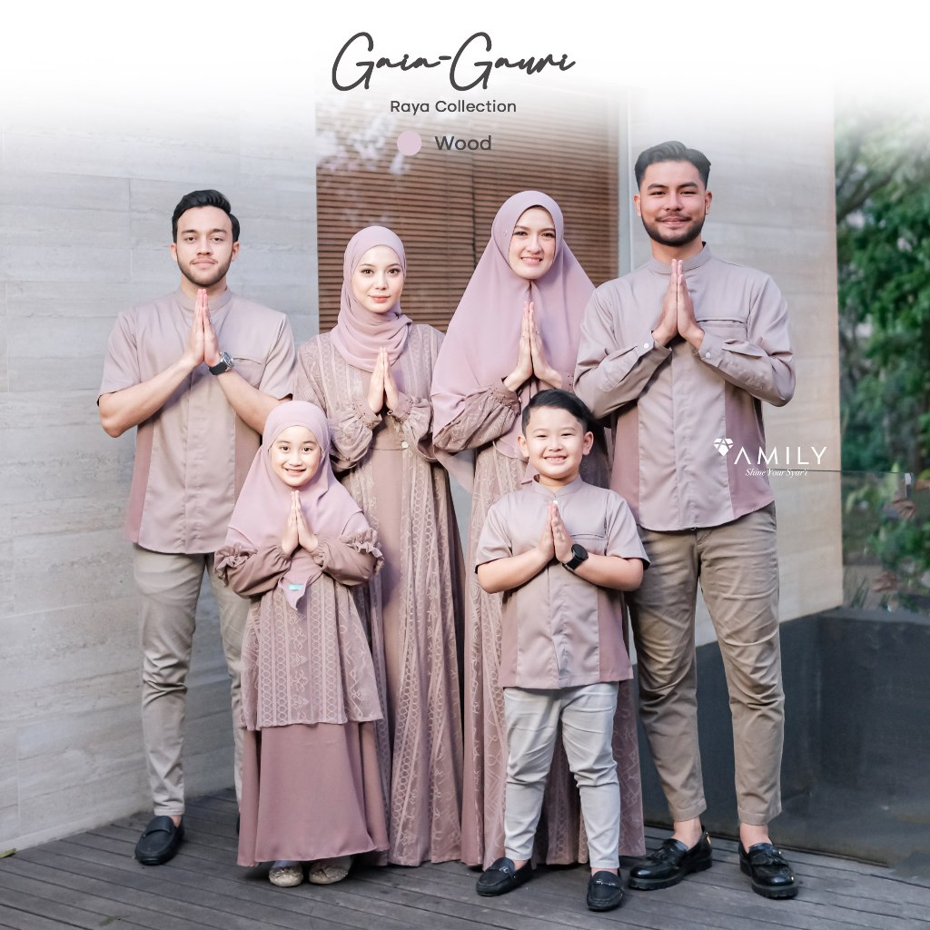 GAURI DRESS ANAK ORI AMILY HIJAB FAMILY SET LEBARAN BROKAT FLOWLY GAMIS SYARI BROCADE CANTIK BAJU MU
