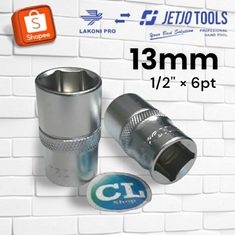 MATA SOCK 13mm 6pt 1/2" sok kunci shock 13 ring pas soket JETJO LakoniPro