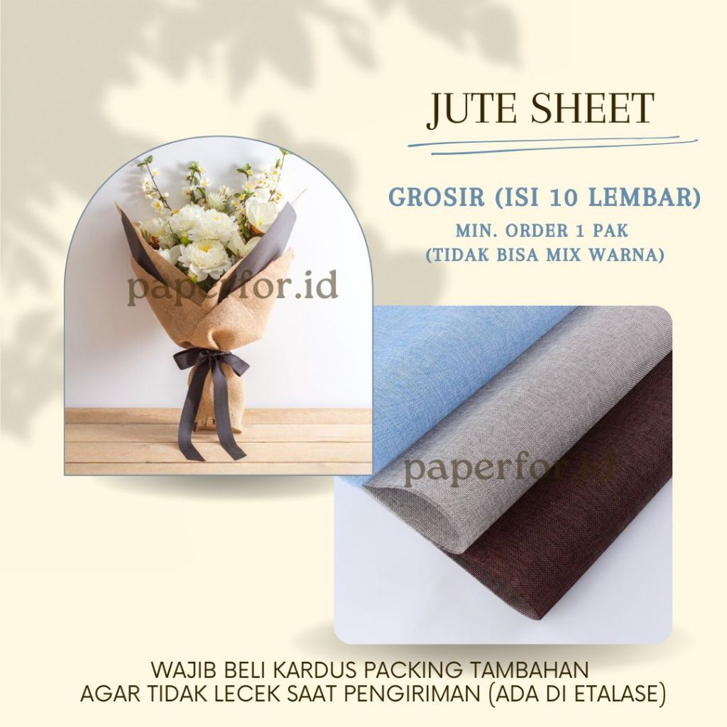 

GROSIR Kertas Buket Bunga JUTE SHEET Isi 10 Lembar