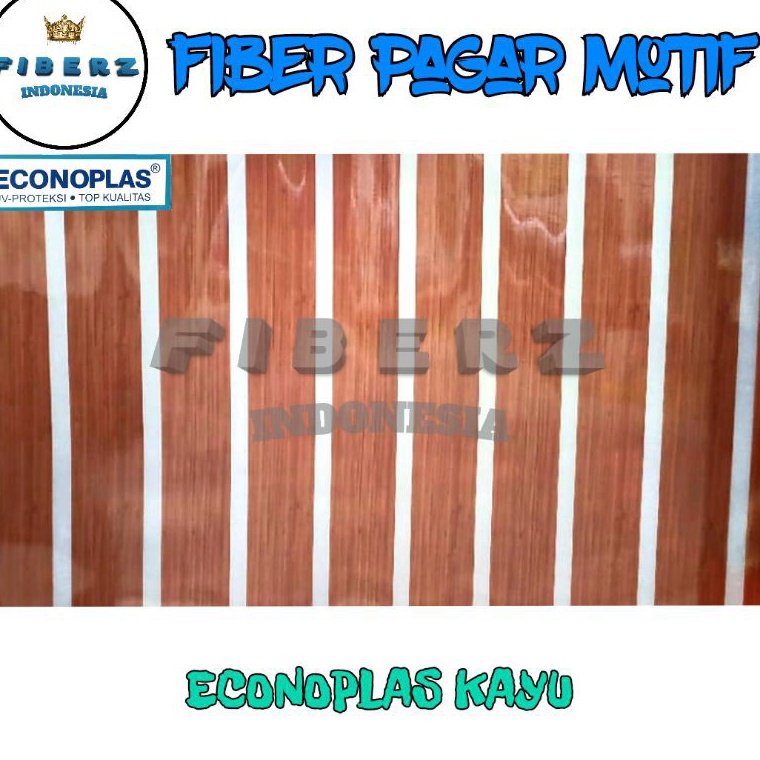 Oke Pr ENOPLAS  Fiber Plastik Penutup Pagar Motif KAYU Meteran