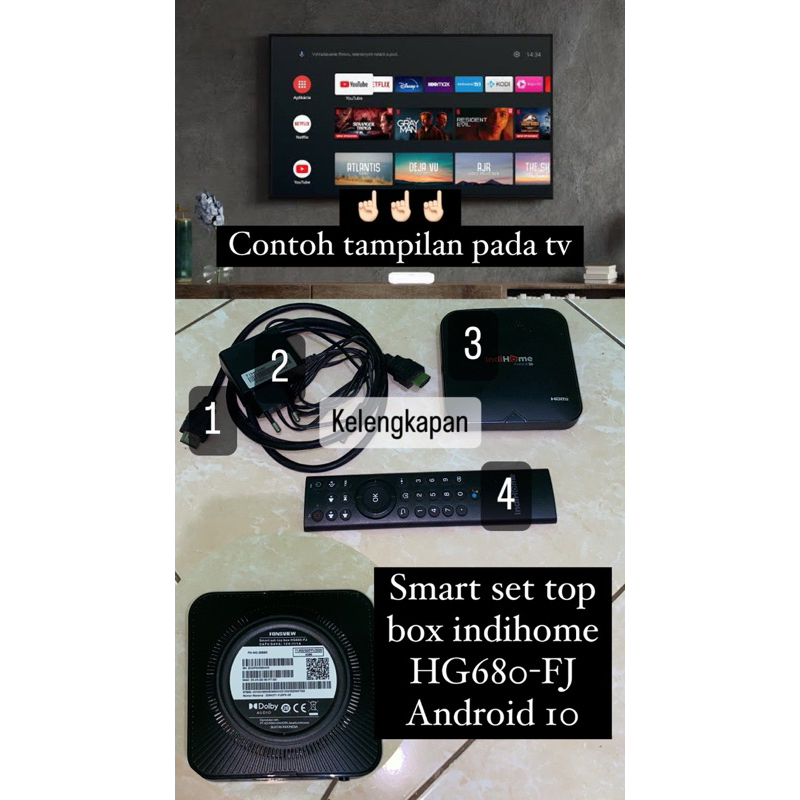 set top box / stb android 10 indih*me bekas / second hg680-fj