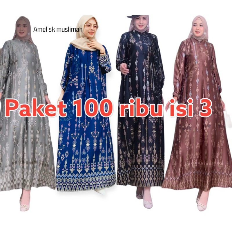 Paket 100 dapat 3 gamis LD 110