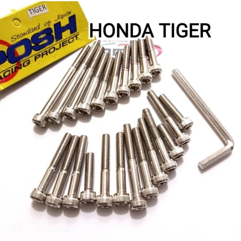 Baut Blok Mesin Tiger Megapro GL Pro Chrome Satu Set