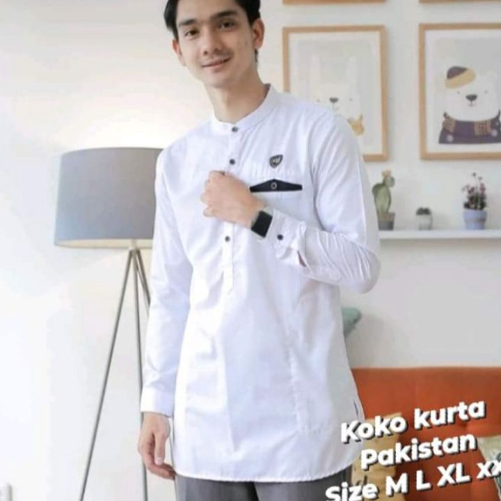 Trend Baju Koko Muslim Pakistan Lengan Panjang Pria dewasa COD termurah