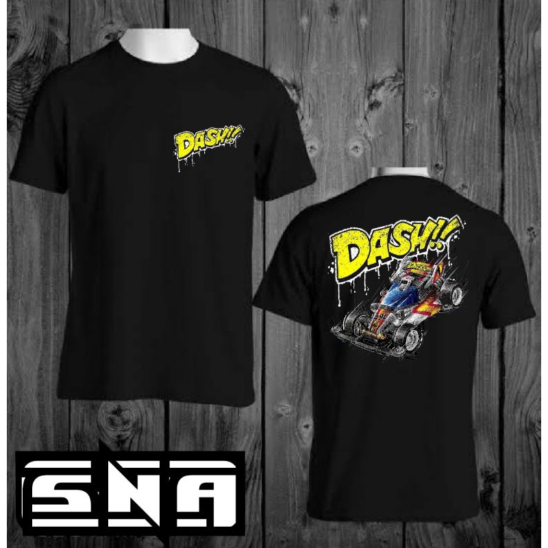 Tshirt Tamiya Dash Kaos Anime Original cotton combed 24s Jetblack