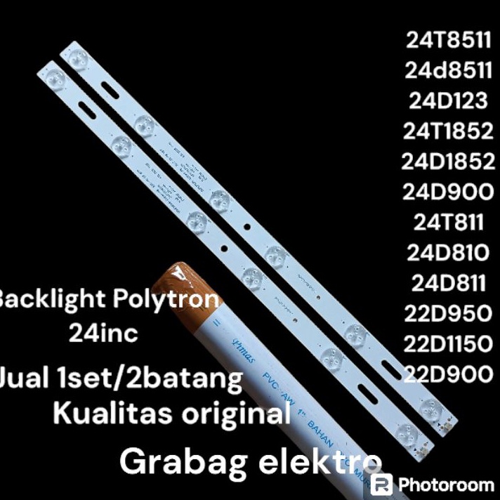 BACKLIGHT TV POLYTRON LED 24INC 1SET 2 barisORIGINAL PNP