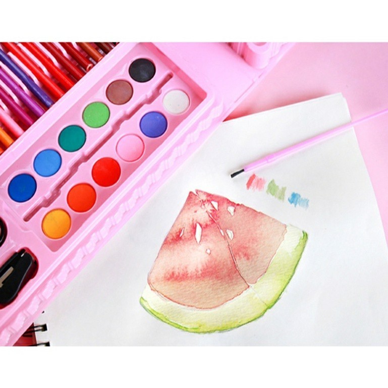 

YUH Crayon Set Pensil Warna Cair Songket Karakter Isi 86 dengan Kuas dan Cat Air