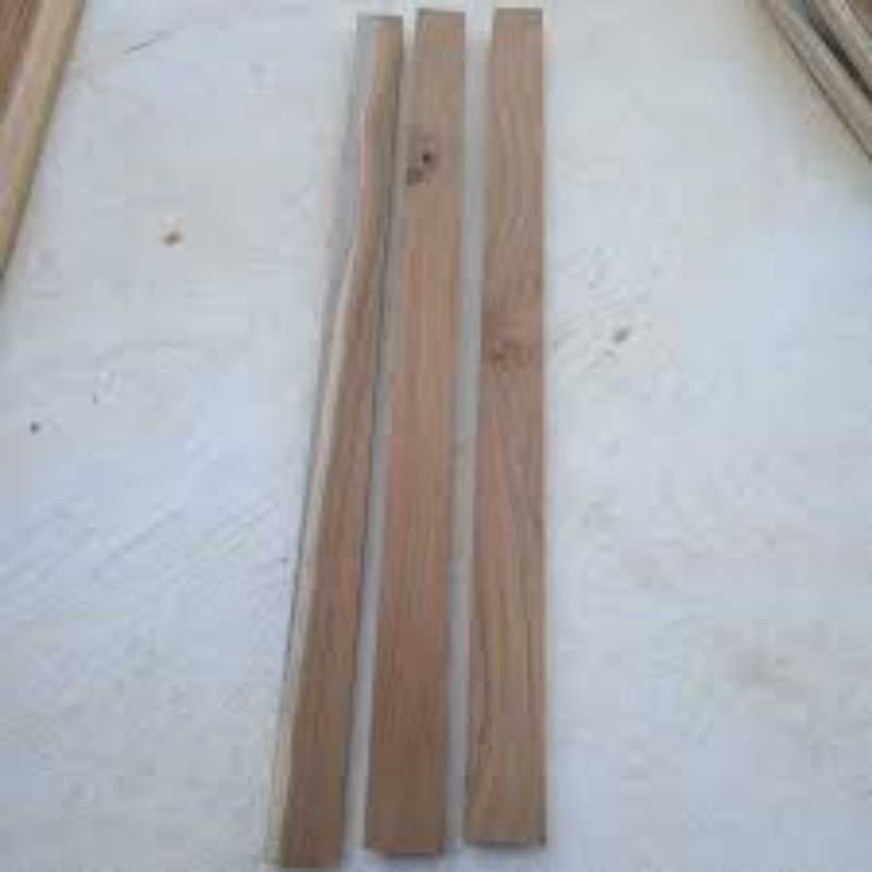 list papan kayu jati tipis 1cm x 5cm x 100cm satu ikat 5 batang