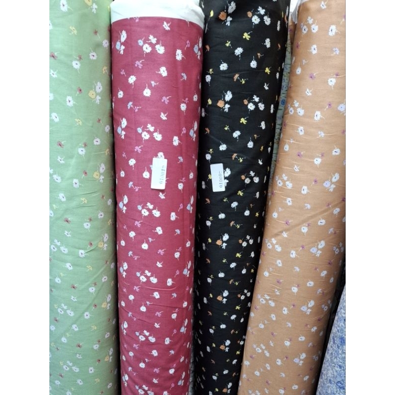 KAIN METERAN KATUN JEPANG MOTIF BUNGA KECIL 4 WARNA TOKAI SENKO