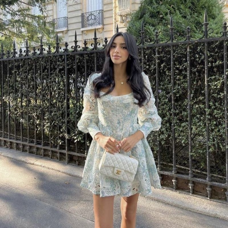 Bhusana Castle 69305 white embroidery long sleeve dress