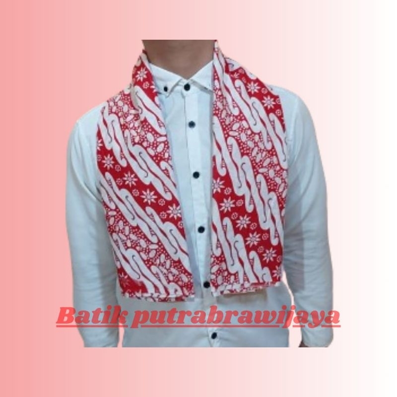 Cukin Betawi CUKIN BATIK MERAH PUTIH & SYAL BATIK MERAH PUTIH DINAS KANTOR