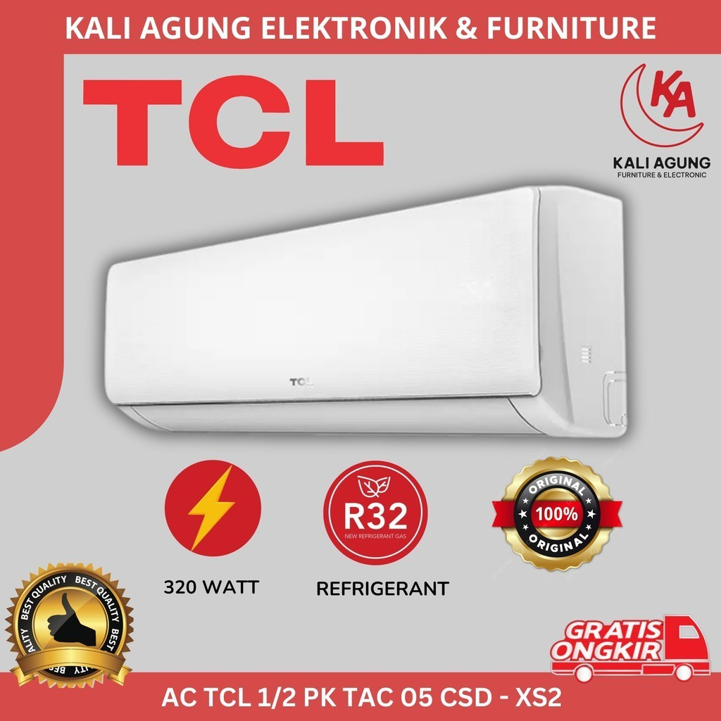AC TCL 1/2 PK TAC 05 CSD / AC LOW WATT / GRATIS PEMASANGAN SERANG KOTA