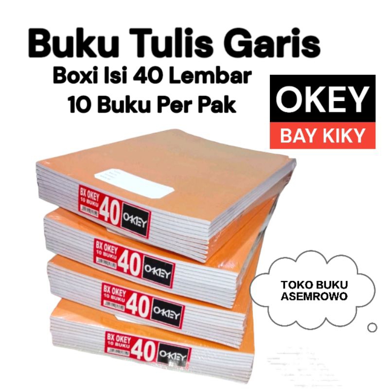 

Buku Tulis Boxi Isi 40 Lembar 10 Buku Per Pak Merek Okey ( Bay Kiky )