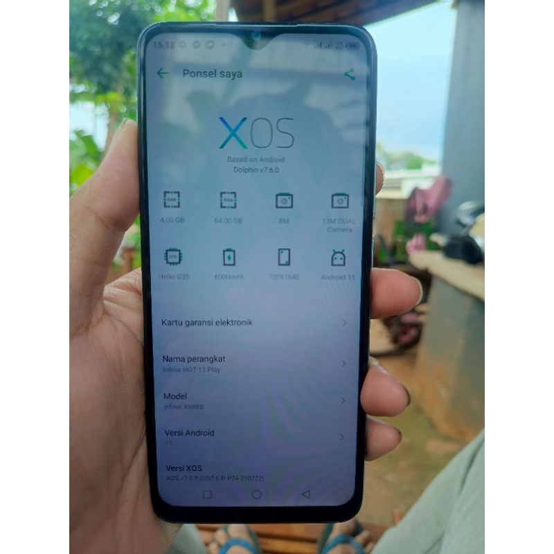 second real Poto infinix hot 11 play 4 64 lumayan mulus hp cas random nominus