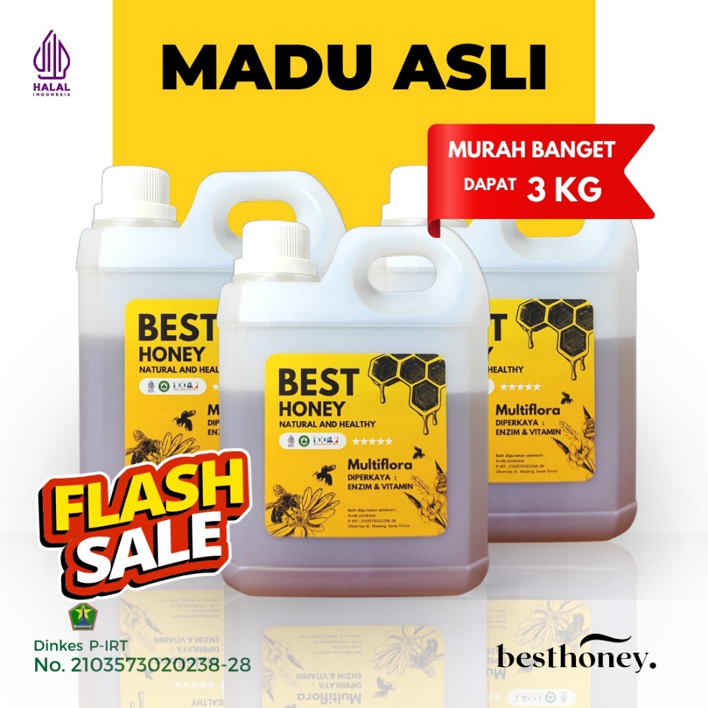 

Best Honey - Madu Asli Paket Bundling Madu Multiflora Original 1kg (3pcs)