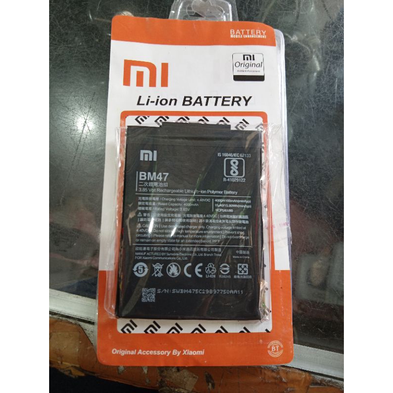 Baterai Xiaomi 4X Baterai Xiaomi 3 3S BM-47 Original Xiaomi
